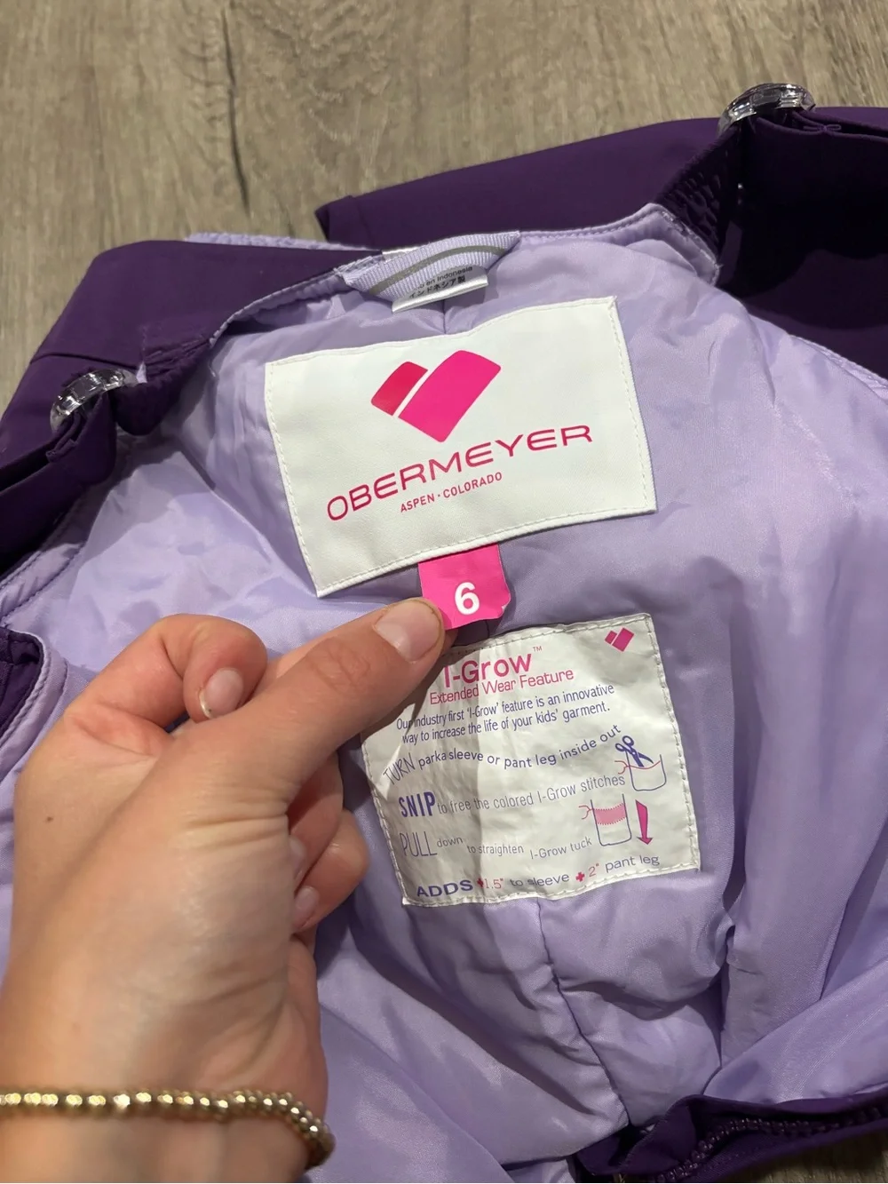 Obermeyer Snoverall Snowpants Pants Toddler Girls Purple Size 6